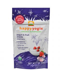 Happy Baby Happy Yogis Organic Superfoods Yogurt and Fruit Snacks, Mixed Berry - 1 oz - Case of 8