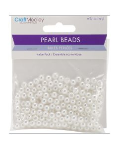 Multicraft Imports Pearl Beads Value Pack -6mm White 185/Pkg