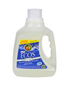 Earth Friendly Ecos Ultra 2x All Natural Laundry Detergent - Free and Clear - Case of 4 - 100 fl oz