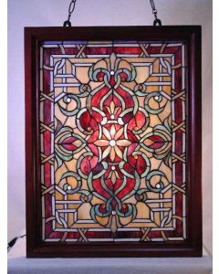 Warehouse of Tiffany Tiffany-style Classic Wood Framed Window Panel