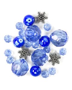 Cousin Tis The Season Bead Strand-Aqua Snowflakes 24/Pkg