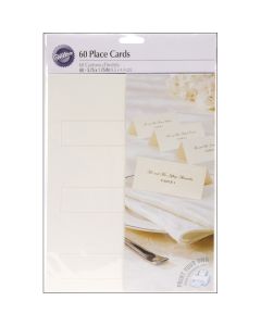 Wilton Place Cards 60/Pkg-Ivory W/Silver Border