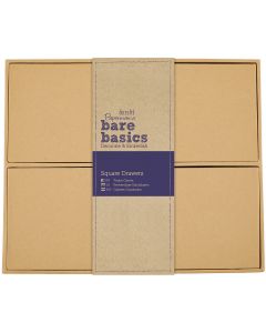 docrafts Papermania Bare Basics Kraft Chipboard Drawer Boxes-