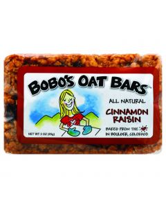 Bobo's Oat Bars - All Natural - Cinnamon Raisin - 3 oz Bars - Case of 12