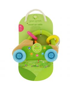 Green Sprouts Car Rattle - Natural Wood - 6 Months Plus - 1 Count