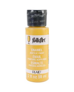 Plaid:Craft FolkArt Enamel Paint 2oz-School Bus Yellow