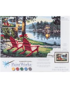 Dimensions Paint Works Paint By Number Kit 20"X14"-Adirondack Evening