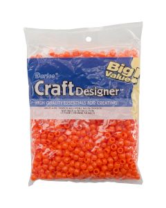 Darice Pony Beads 6mmX9mm 720/Pkg-Opaque Neon Orange