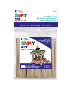 Loew-Cornell Simply Art Wood Mini Jumbo Craft Sticks-Natural 4.5" 50/Pkg