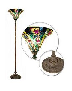 Warehouse of Tiffany Tiffany-style 3-D Green Wave Torchiere