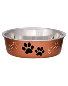 Loving Pets Products Metallic Bella Bowl Medium -Champagne