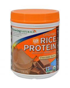 Growing Naturals Organic Raw Rice Protein - Chocolate Power - 16.8 oz