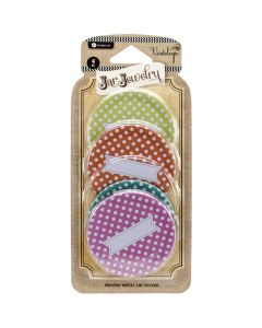 Hampton Art Metal Lids 4/Pkg-Polka Dot