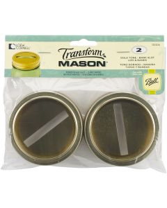 Loew-Cornell Transform Mason Lids & Bands 2/Pkg-Gold Slotted