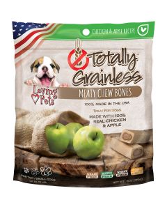 Loving Pets Products Totally Grainless Meaty Chewy Bones For Small Dogs 6oz-Chicken & Apple