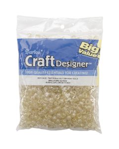 Darice Pony Beads 6mmX9mm 720/Pkg-Transparent Glitter Gold