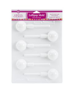 Lorann Oils Lollipop Sheet Mold-Soccer Ball 6 Cavity (1 Design) - Lollipop Sheet Mold-Soccer Ball 6 Cavity (1 Design)