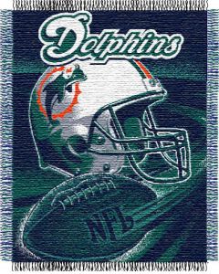 The Northwest Company Dolphins "Spiral" 48"x60" Triple Woven Jacquard Throw (NFL) - Dolphins "Spiral" 48"x60" Triple Woven Jacquard Throw (NFL)