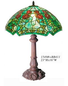 Warehouse of Tiffany Tiffany-style Red Rose Table Lamp