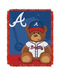 The Northwest Company Braves  Baby 36x46 Triple Woven Jacquard Throw - Field Bear Series