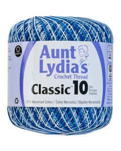 Coats Crochet Aunt Lydia's Classic Crochet Thread Size 10-Shades Of Blue