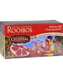 Celestial Seasonings Red Tea Caffeine Free Moroccan Pomegranate - 20 Tea Bags - Case of 6