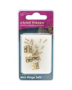 Great Create Christi Friesen Mini Hinges 4/Pkg-Brass
