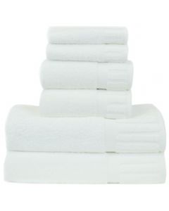 Bare Cotton Luxury Hotel & Spa Towel 100% Genuine Turkish Cotton 6 Piece Towel Set -White- Piano