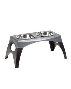 Bergan Pet Elevated Feeder Medium Black / Gray 9.66" x 18.18" x 8.05"