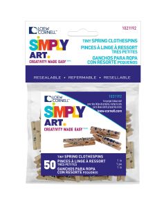Loew-Cornell Simply Art Wood Tiny Spring Clothespins-Natural 1" 50/Pkg