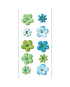 Multicraft Imports MultiCraft Handmade Tie-Dyed Flowers Stickers-Paradise