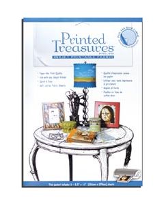 Dritz Printed Treasures Peel & Stick Ink Jet Fabric 8.5"X11" 3/Pkg-White