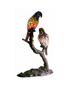 Warehouse of Tiffany Tiffany-style Exotic Birds Accent Lamp