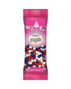 Celebrations By SweetWorks Pearls(TM) 1.75oz-Red, White & Blue - Celebrations By SweetWorks Pearls(TM) 1.75oz-Red, White & Blue