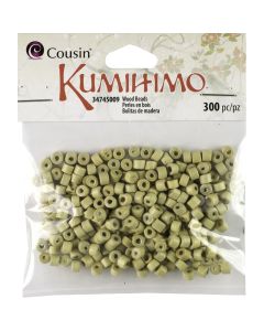 Cousin Kumihimo Rondelle Wood Beads 3mmX5mm 300/Pkg-Natural