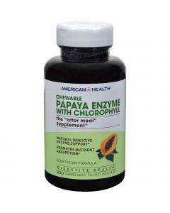 American Health Papaya Enzyme with Chlorophyll Chewable - 250 Tablets