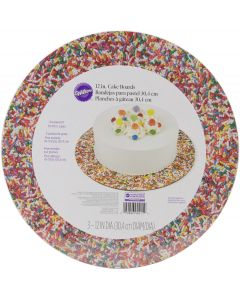 Wilton Cake Boards-12" Round Sprinkles 3/Pkg