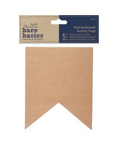 docrafts Papermania Bare Basics Kraft Bunting/Pennant Flags 12/Pkg-Swallowtail 5.875"X4.75"