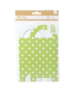 American Crafts DIY Party Gift Bag Treat Boxes 3.25"X6.5"X1.5" 6/Pkg-Green & White