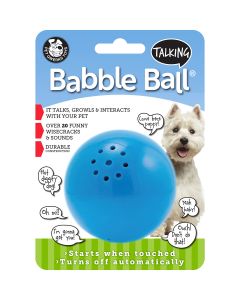 Pet Qwerks Medium Talking Babble Ball-Blue