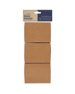 docrafts Papermania Bare Basics Kraft Matchboxes 3/Pkg-3.5"X2.75"X1"