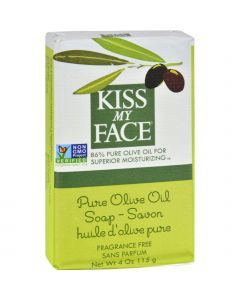 Kiss My Face Bar Soap Pure Olive Oil Fragrance Free - 4 oz