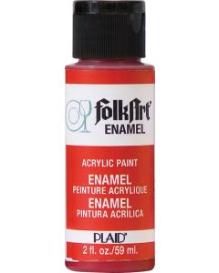 Plaid:Craft FolkArt Enamel Paint 2oz-Engine Red