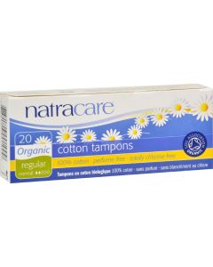 Natracare 100% Organic Cotton Tampons Regular - 20 Tampons