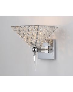 Warehouse of Tiffany Hades 1-light Clear Crystal Wall Lamp - Hades 1-light Cascading Crystals Wall Lamp
