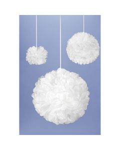 Darice Tissue Poms 12", 17" & 20" 3/Pkg-White