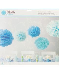 Martha Stewart Tissue Paper Pom-Pom Kit Makes 5-Blue