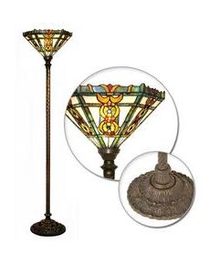 Warehouse of Tiffany Tiffany-style Roma Torchiere Lamp