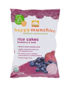 Happy Baby Happy Munchies Rice Cakes - Organic Blueberry and Beet - 1.4 oz - Case of 10