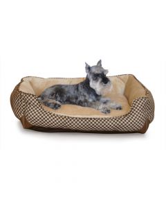 K&H Pet Products Self Warming Lounge Sleeper Square Pet Bed Medium Black 24" x 30" x 9"